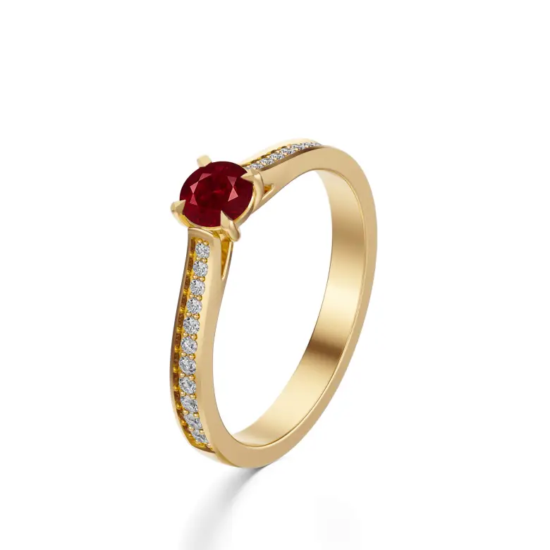 Pierścionek z rubinem i diamentami AJPZ_056 Pierścionek z rubinem i diamentami AJPZ_056